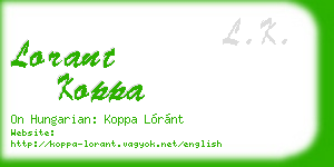 lorant koppa business card