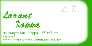 lorant koppa business card